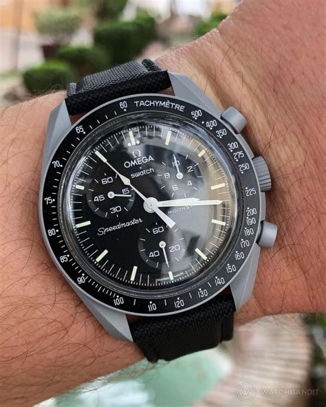 omega swatch mission to the moon strap|omega 6767 strap change.